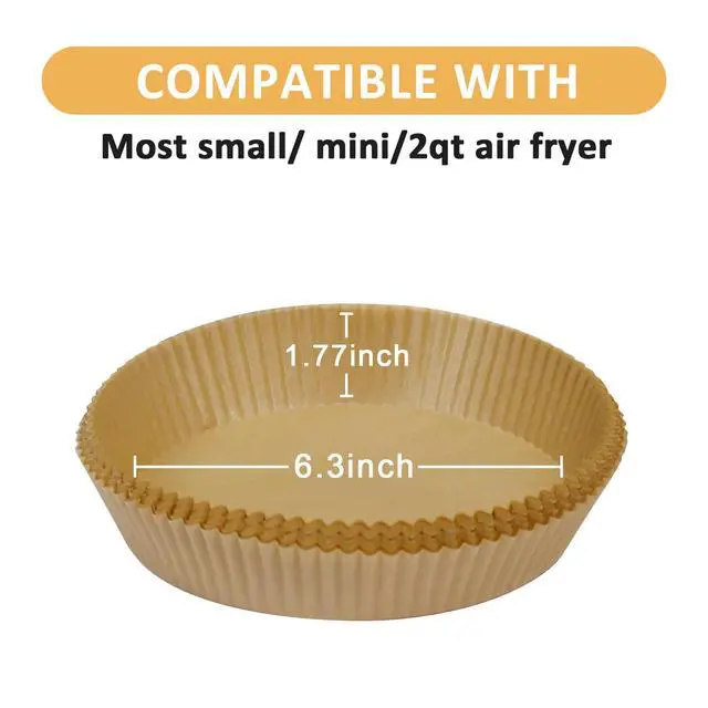 Alt view image 2 of 6 - Mini Air Fryer Paper Liners Disposable Baking for 2qt Air Fryer