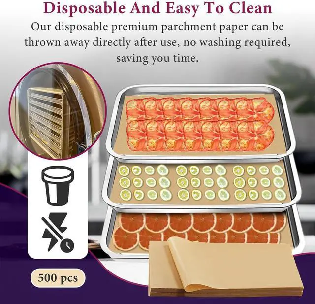 Alt view image 7 of 7 - Parchment Paper Sheets for Harvest Right Freeze Dryer - Harvest Right Freeze Dryer Accessories for Medium Trays, Parchment Sheets, Freeze Dryer Tray Mats for Harvest Right(17" x 6.8")