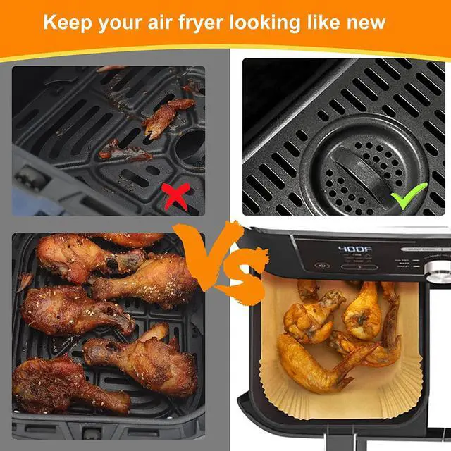 Alt view image 2 of 7 - Air Fryer Liners Disposable for Ninja Dual, 8.6 x 5.5in, 100 Pcs