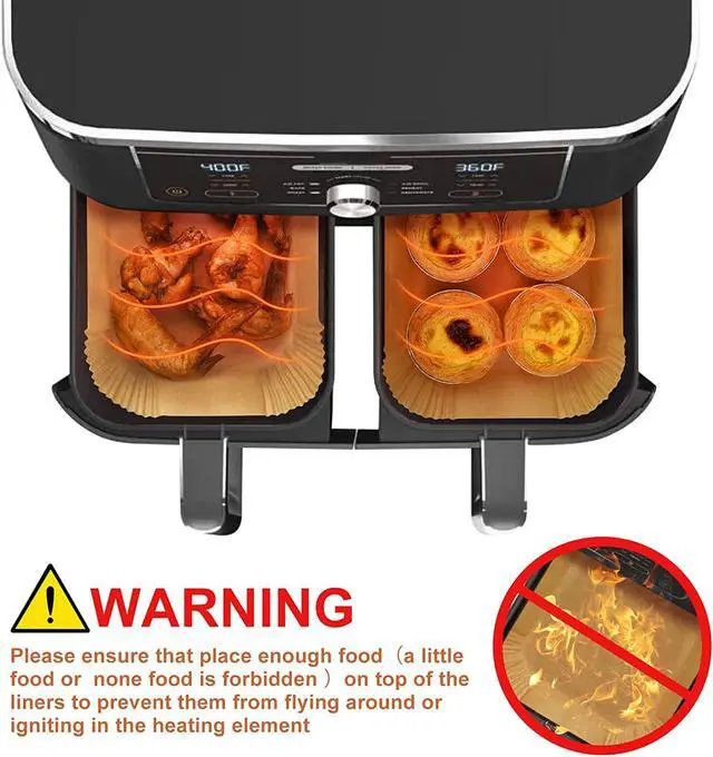 Alt view image 3 of 7 - Air Fryer Liners Disposable for Ninja Dual, 8.6 x 5.5in, 100 Pcs