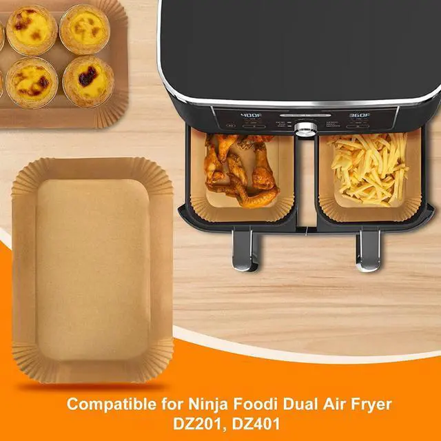 Alt view image 5 of 7 - Air Fryer Liners Disposable for Ninja Dual, 8.6 x 5.5in, 100 Pcs