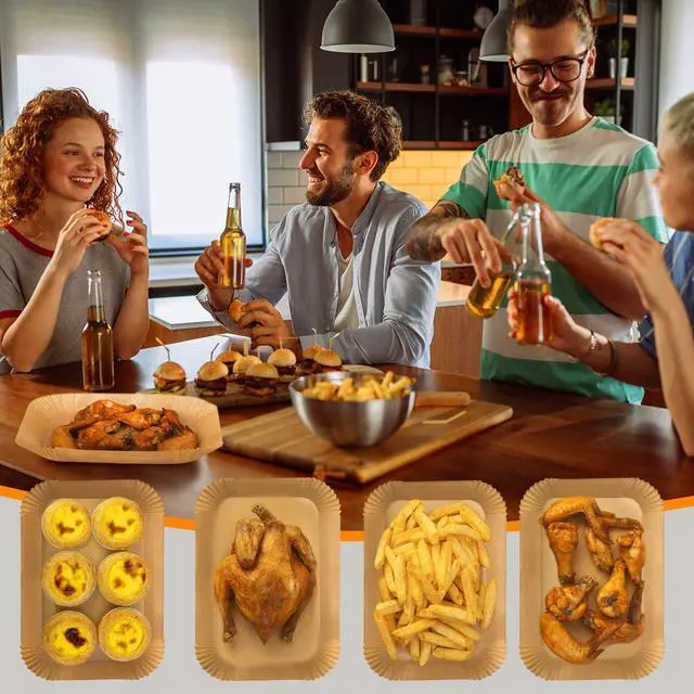 Alt view image 6 of 7 - Air Fryer Liners Disposable for Ninja Dual, 8.6 x 5.5in, 100 Pcs