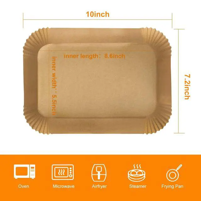 Alt view image 7 of 7 - Air Fryer Liners Disposable for Ninja Dual, 8.6 x 5.5in, 100 Pcs