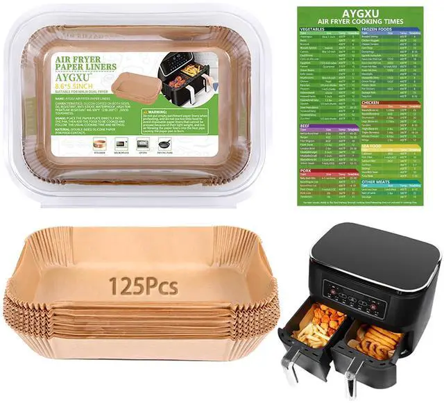Main image of (125PCS) Air Fryer Liners, Disposable for Ninja Dual Air Fryer accessories, Parchment Paper liners rectangle 8.6''*5.5''