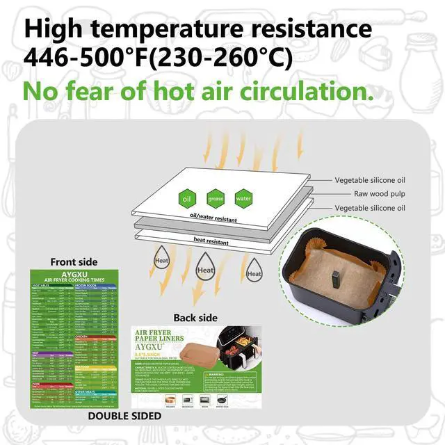 Alt view image 4 of 6 - (125PCS) Air Fryer Liners, Disposable for Ninja Dual Air Fryer accessories, Parchment Paper liners rectangle 8.6''*5.5''