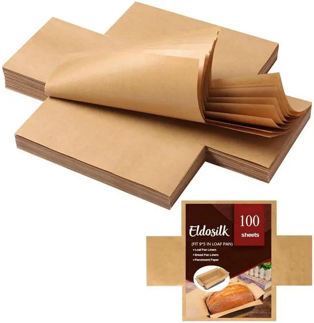 Main image of Unbleached Parchment Paper Loaf Pan Liner - Precut 9''x5'' Non-Stick, Fits 8.5''x4.5''/10''x5'' Loaf Pans, Heat-Resistant 430°F BPA-Free Food-Safe for Bread Baking (100 Pcs)