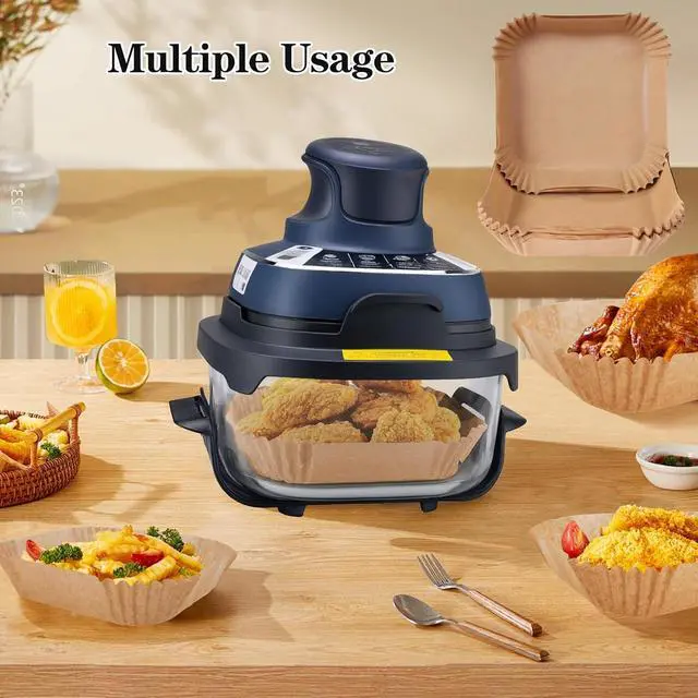 Alt view image 6 of 7 - 260Pcs Air Fryer Liners Disposable Parchment Paper Sheets for Ninja Crispi