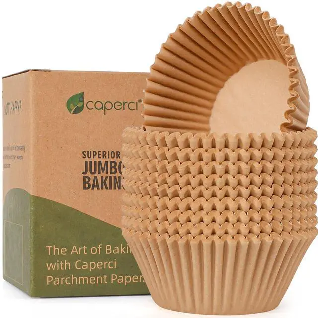 Main image of Parchment 200pcs Jumbo Muffin Liners for Baking - Natural Paper Large Cupcake Liners for Jumbo Muffin Pan, Balanced Non-Stick/Excellent Grease-proof, No Smell, Food Grade (Natural)