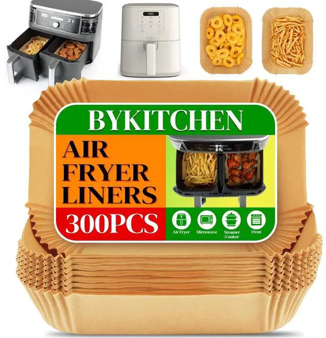 Main image of Air Fryer Liners for Ninja Dual Airfryer, Rectangle Disposable Air Fryer Parchment Paper Compatible with Ninja DZ201/ DZ401/ DZ550, Bella Slim Airfryer &More, Air Fryer Accessories