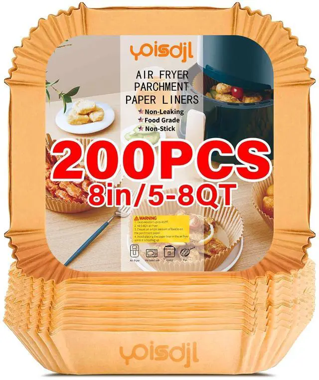 Main image of Air Fryer Liners Disposable, Air Fryer Liners, 8.7" Square Parchment Disposable Paper Liner for Air Fryer, Parchment Paper, Baking, Roasting and Microwave
