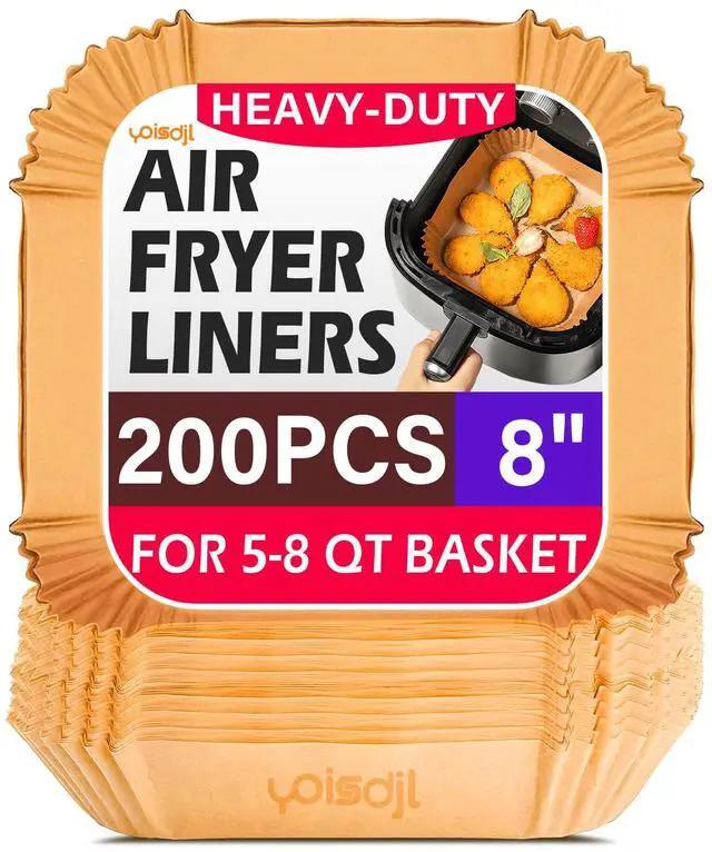 Alt view image 6 of 6 - Air Fryer Liners Disposable, Air Fryer Liners, 8.7" Square Parchment Disposable Paper Liner for Air Fryer, Parchment Paper, Baking, Roasting and Microwave