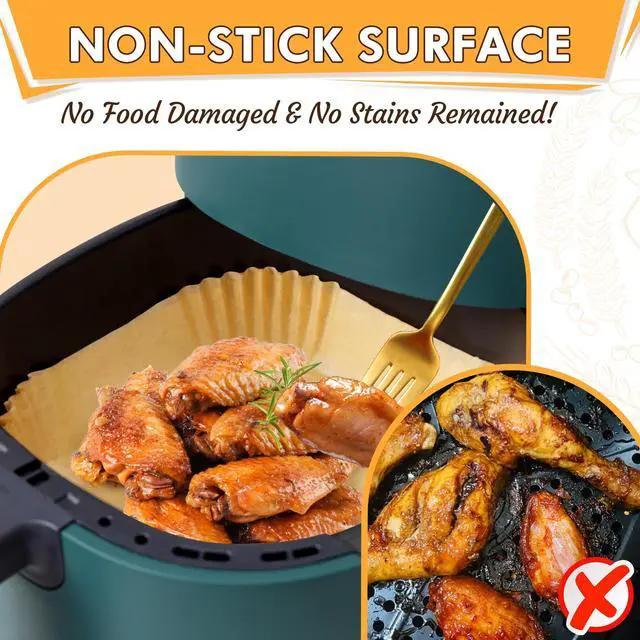 Alt view image 4 of 6 - Air Fryer Liners Disposable, Air Fryer Liners, 8.7" Square Parchment Disposable Paper Liner for Air Fryer, Parchment Paper, Baking, Roasting and Microwave
