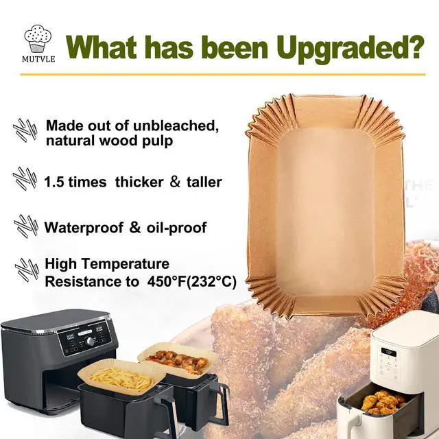 Alt view image 2 of 7 - Air Fryer Liners for bella 4Qt Slim Air Fryer, Bella Air Fryer Accessories, Parchment Paper Liners Disposable Rectangular for Ninja Foodi 2-Basket, Instant Pot Vortex Plus, PowerXL Vortex(100Pcs)