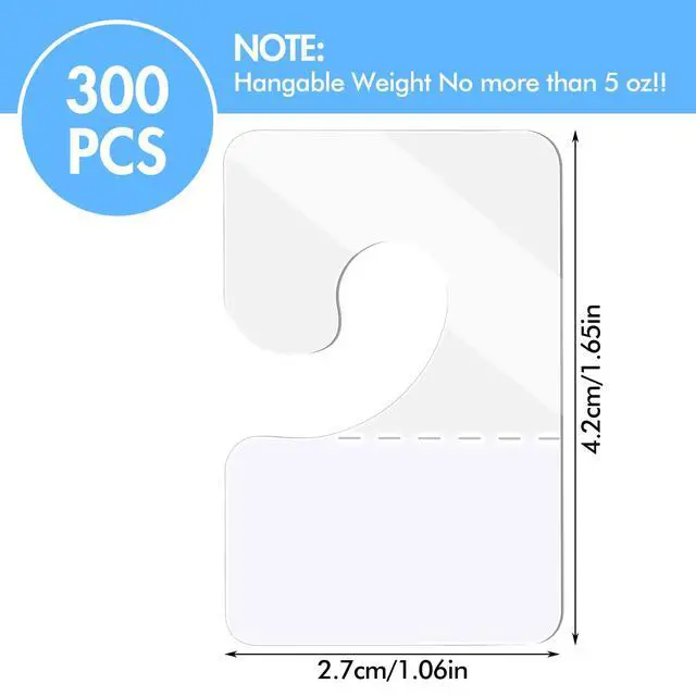Alt view image 2 of 7 - 300Pcs Sticky Hang Tabs, Ymapinc Self Adhesive J-Hook Hanging Tabs Plastic Hang Tags for Retail Display Clear Sticky Tab Hanging Tags for Display Pegboard