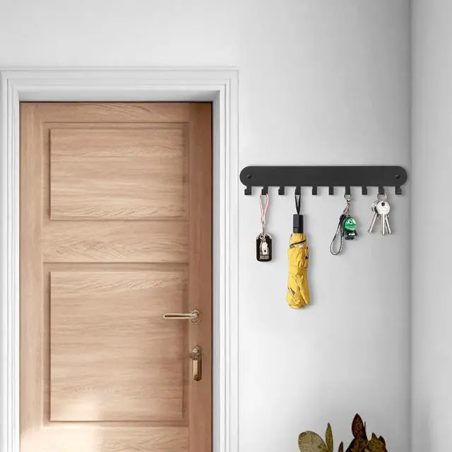 Alt view image 7 of 7 - Key Holder for Wall, Key Hooks with 10 Hooks, Black
