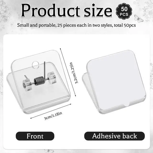 Alt view image 3 of 7 - 50 Pieces Self Adhesive Clips for Hanging Tapestry Hangers Wall Clips