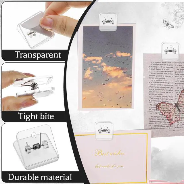 Alt view image 4 of 7 - 50 Pieces Self Adhesive Clips for Hanging Tapestry Hangers Wall Clips