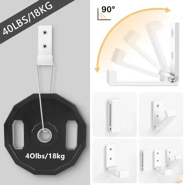 Alt view image 3 of 7 - Folding Coat Hooks White Wall Hooks with Screws Aluminum Alloy Hook