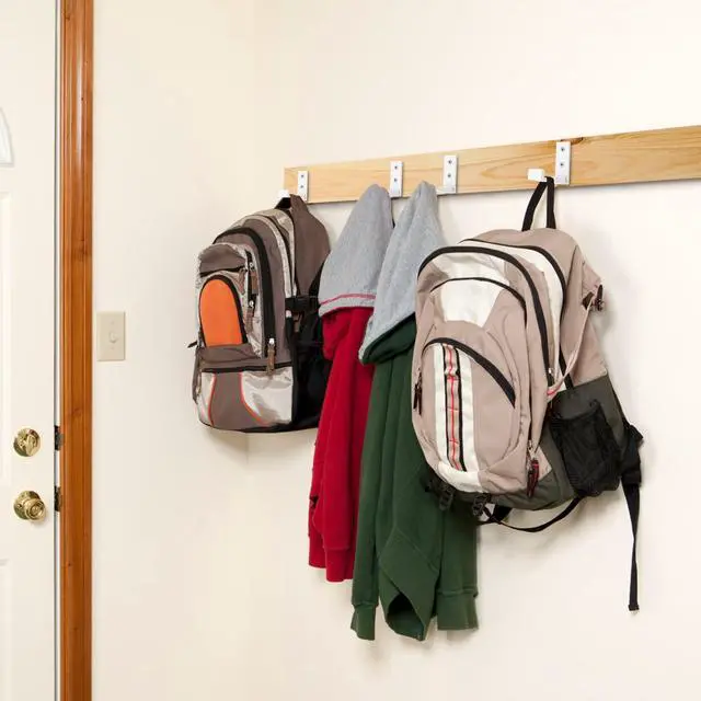 Alt view image 7 of 7 - Folding Coat Hooks White Wall Hooks with Screws Aluminum Alloy Hook