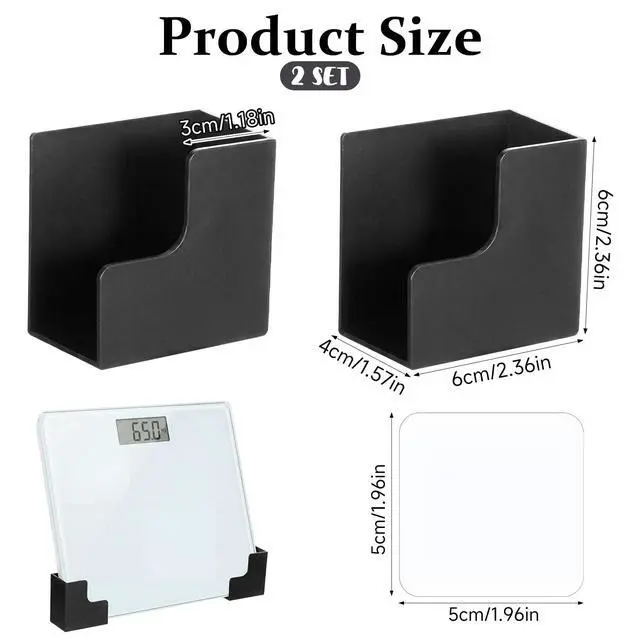 Alt view image 2 of 7 - Weight Scale Holder Wall Mounted, Wall Mounted Bathroom Scale Holder, Self Adhesive Smart Scales Organizer for Digital Body Weight Space Saving Storage Solution for Bathroom, Bedroom