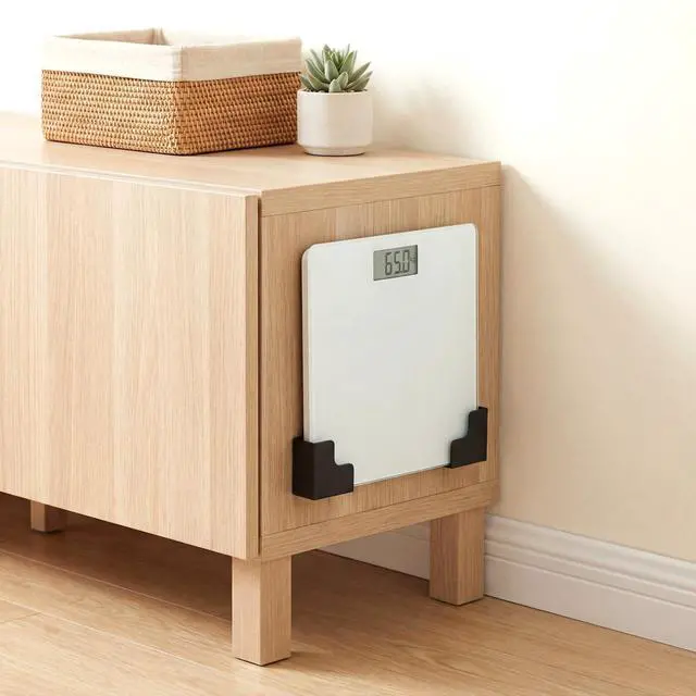 Alt view image 4 of 7 - Weight Scale Holder Wall Mounted, Wall Mounted Bathroom Scale Holder, Self Adhesive Smart Scales Organizer for Digital Body Weight Space Saving Storage Solution for Bathroom, Bedroom