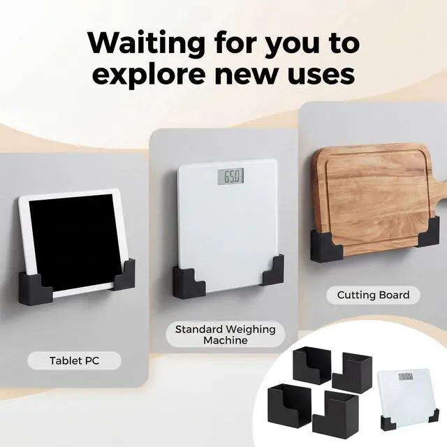 Alt view image 6 of 7 - Weight Scale Holder Wall Mounted, Wall Mounted Bathroom Scale Holder, Self Adhesive Smart Scales Organizer for Digital Body Weight Space Saving Storage Solution for Bathroom, Bedroom