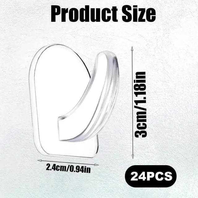 Alt view image 2 of 5 - Pieces Small Seamless Clear Adhesive Wall Hooks for Hanging, Transparent Sticky Hooks for Bathroom Bedroom Kitchen
