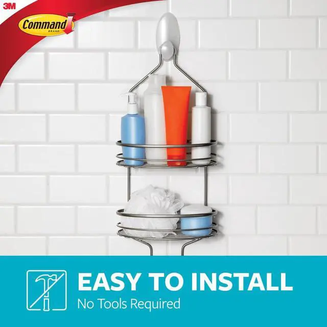 Alt view image 4 of 7 - shower Caddy Hanger, 1 Caddy, 2 Strips