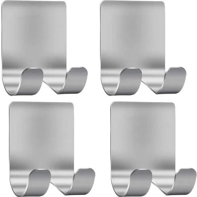 Main image of Deluxe Razor Holder for Shower-Hook Hanger Stand(4 Pack)Adhesive Stainless Steel Heavy Duty Utility Storage Hook,Shower Hook for Razor Bathroom Kitchen Organizer for Shaver Plug Robe Towel Loofah Coat
