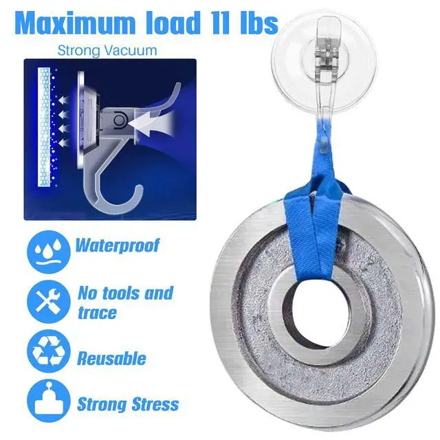 Alt view image 5 of 7 - Suction Cup Hooks, Clear Suction Cup Hanger, Removable Small Suction Cups for Shower, Bathroom, Glass, Door, Windows, Kitchen-Max Hanging up to 11 lbs on Smooth Surface