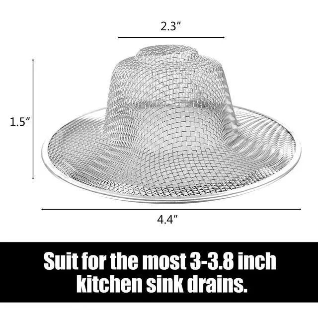 Alt view image 2 of 7 - Mesh Sink Strainer, 4.5" Diameter Stainless Steel Slop Basket Filter Trap, Metal Kitchen Drain Strainer, Hair Basket Drain - Fits Most Kitchen Sinks, Bathroom Sinks,Shower Drains,Floor Drain