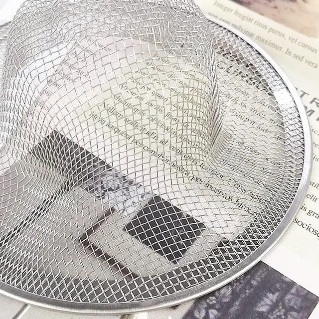 Alt view image 4 of 7 - Mesh Sink Strainer, 4.5" Diameter Stainless Steel Slop Basket Filter Trap, Metal Kitchen Drain Strainer, Hair Basket Drain - Fits Most Kitchen Sinks, Bathroom Sinks,Shower Drains,Floor Drain