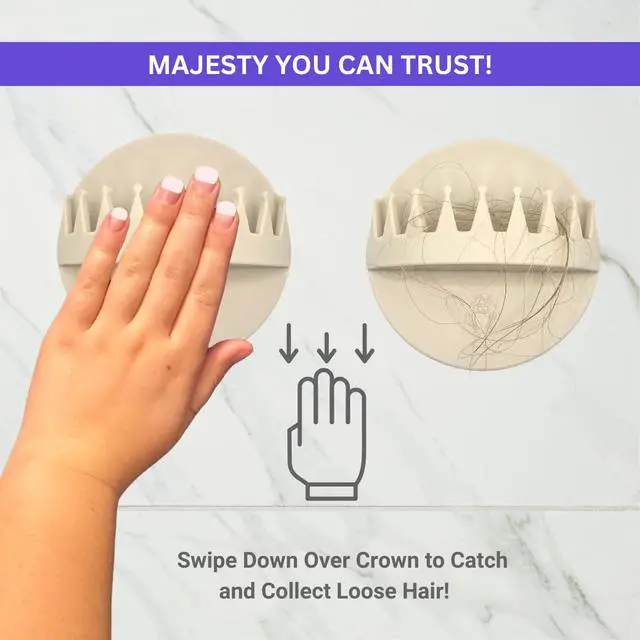 Alt view image 2 of 6 - Hair Catcher, Wall-Mount Suction Hair Collector. Silicone Catcher for Bath & Shower (Beige)