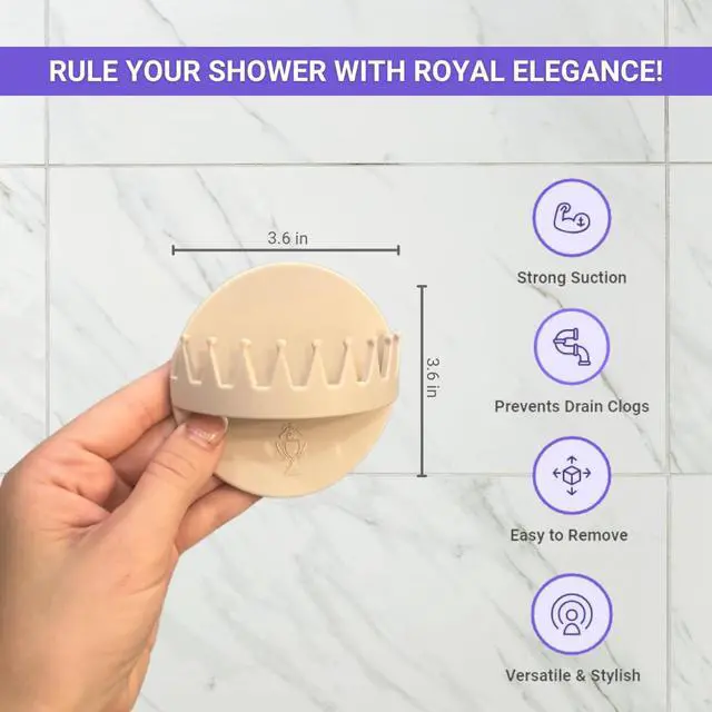 Alt view image 4 of 6 - Hair Catcher, Wall-Mount Suction Hair Collector. Silicone Catcher for Bath & Shower (Beige)