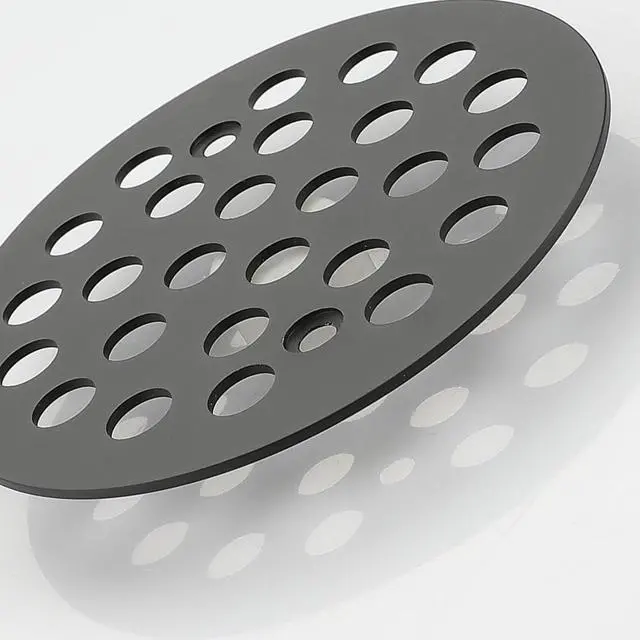 Alt view image 3 of 4 - Screw-in 4-1/4 inch Round Shower Drain Cover, 304 Stainless Steel, Suitable for Replacing Floor Drain Unit Drain Filter Screen Matte Black