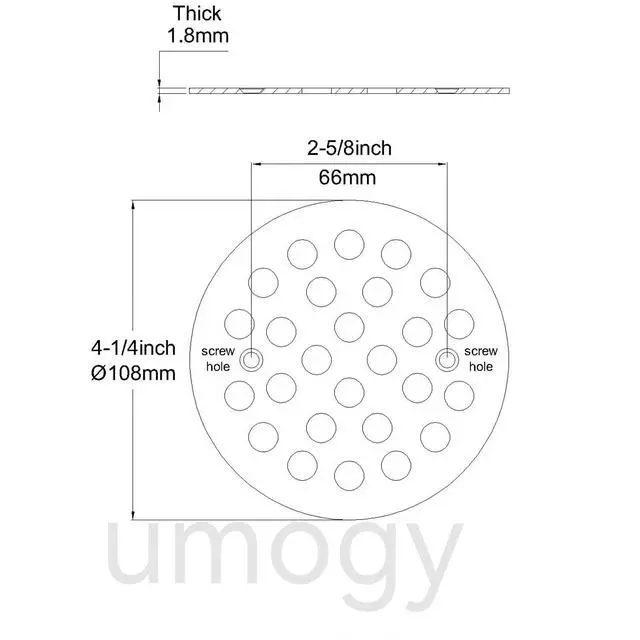 Alt view image 2 of 4 - Screw-in 4-1/4 inch Round Shower Drain Cover, 304 Stainless Steel, Suitable for Replacing Floor Drain Unit Drain Filter Screen Matte Black