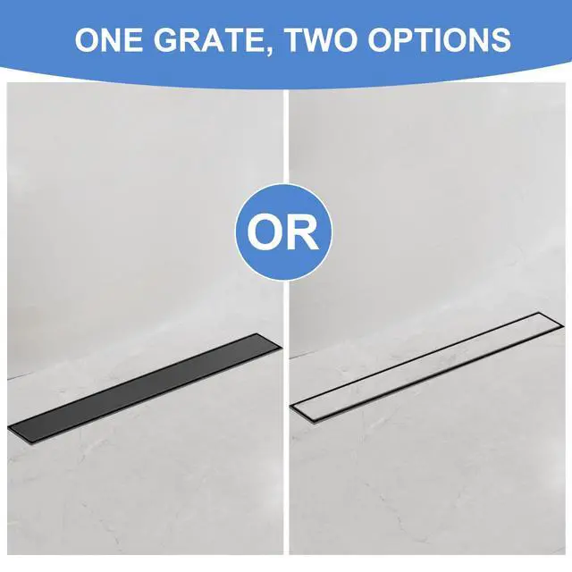 Alt view image 6 of 7 - 24 Inch Linear Shower Drain-Matte Black, with Tile Insert Grate