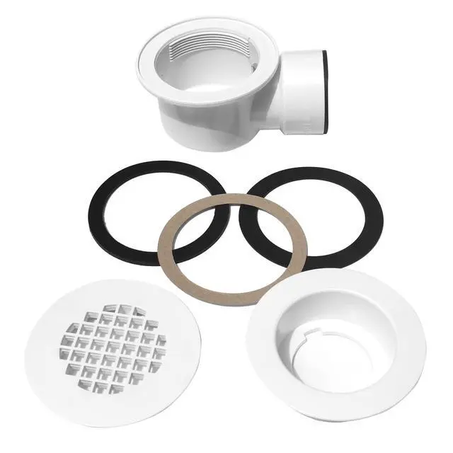 Alt view image 5 of 6 - PVC 2''Side Outlet Drain Assemblyfor Low Profile Shower Drain Trap and Shower Base Drain.