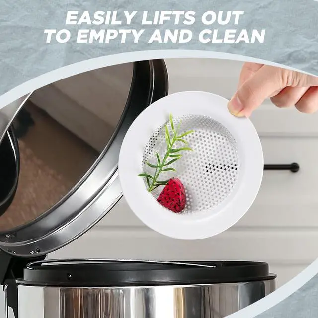 Alt view image 6 of 6 - Sink Strainer Stainless Steel Kitchen Sink Drain Strainer Basket Cover Mesh Hair Food Catcher, Large Wide Rim of 4.4 Diameter(Porcelain White)