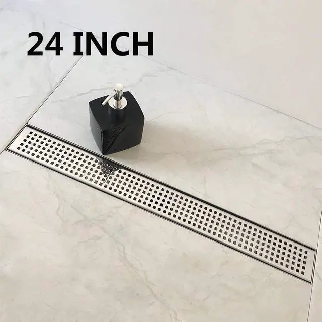 Alt view image 6 of 7 - Linear Shower Drain, Polished 304 SS Bathroom Linear Drain