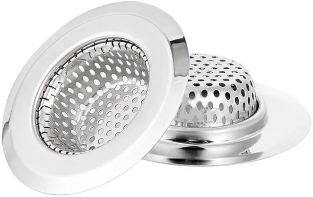 Main image of Bathtub Drain Strainer, 2.75" Top / 1.75" Basket Stainless Steel Drain Hair Catcher, Perfect for Bathroom Sink Bathtub Vanity Sink Basin Shower Room Balcony Floor Drain (2)