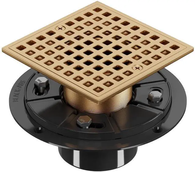 Main image of Inch Square Shower Floor Drain wth Flange and Hair Strainer