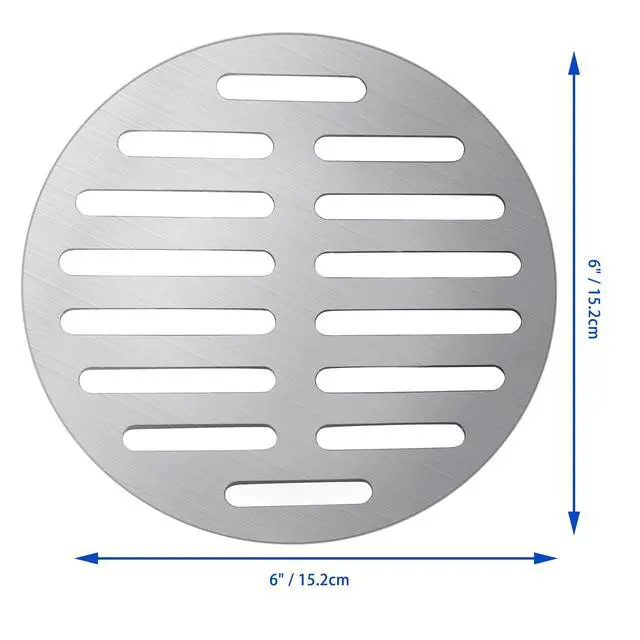 Alt view image 4 of 7 - Round Stainless Steel Floor Drain Cover 6 Inch, 14 Hole Silver Tone