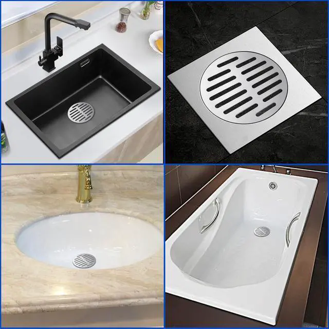 Alt view image 7 of 7 - Round Stainless Steel Floor Drain Cover 6 Inch, 14 Hole Silver Tone