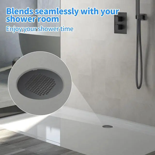 Alt view image 5 of 6 - Shower Drain Cover, Drain Hair Catcher Snap-in Replacement Strainer