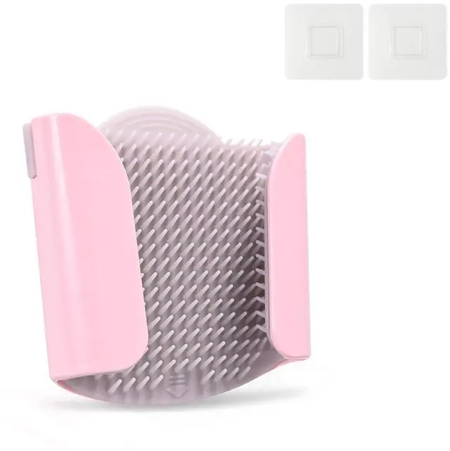 Main image of Shower Wall Hair Catcher - Reusable Hair Trap for Drain Protector, Hair Collector with Silicone Bristle, Shower Drain Hair Catcher for Bathroom Bathtub, Easy to Clean & Detachable, Pink