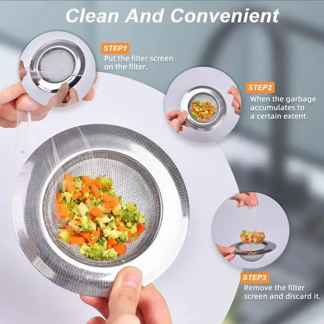 Alt view image 3 of 7 - Sink Strainer Bags, 300 PCS Fine-Mesh Disposable