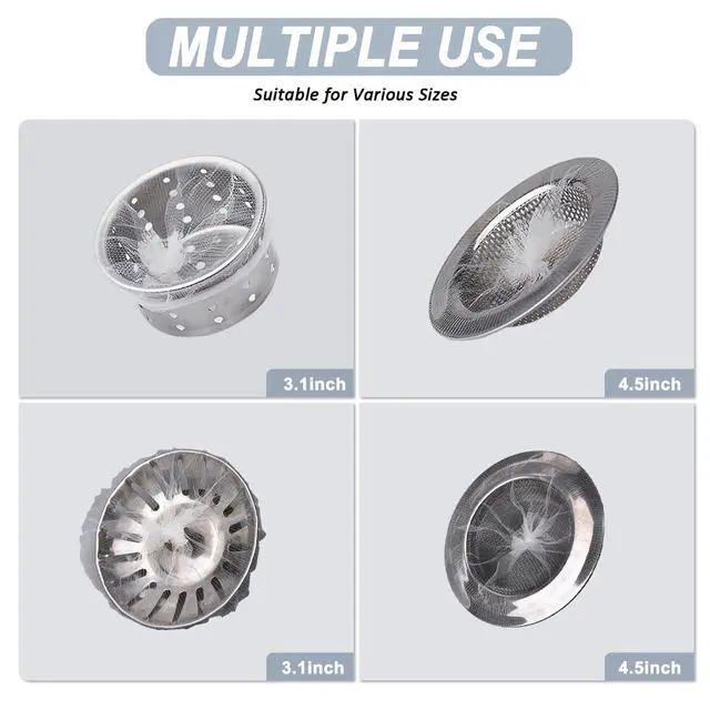 Alt view image 6 of 7 - Sink Strainer Bags, 300 PCS Fine-Mesh Disposable