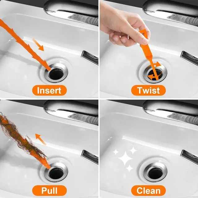 Alt view image 5 of 7 - Drain Clog Remover, 25inch Drain Snake Hair Remover(3pcs), Hair Catcher Drain Auger Cleaner Tool Set For Toilet, Kitchen Sink, Bathroom Tub, Sewer