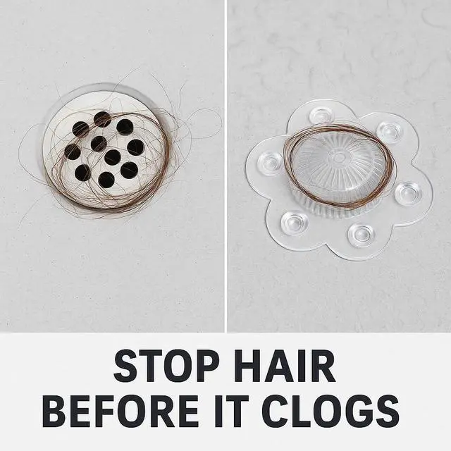 Alt view image 7 of 7 - Catcher Drain Cover 5" Dome-Shaped Soft PVC with 6 Suction Cups Clear Hair Stopper for Shower & Bathtub Drains Prevents Clogs Without Blocking Water Flow